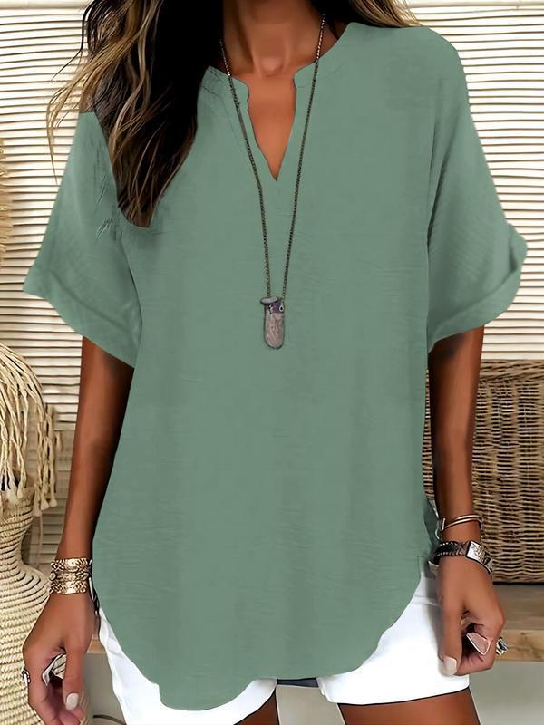 GraceFit – Elegant Comfort Blouse – Light Green / S（4-6）