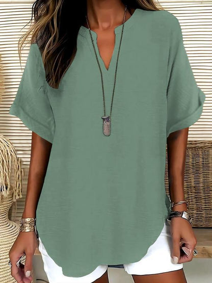 GraceFit – Elegant Comfort Blouse – Light Green / S（4-6）