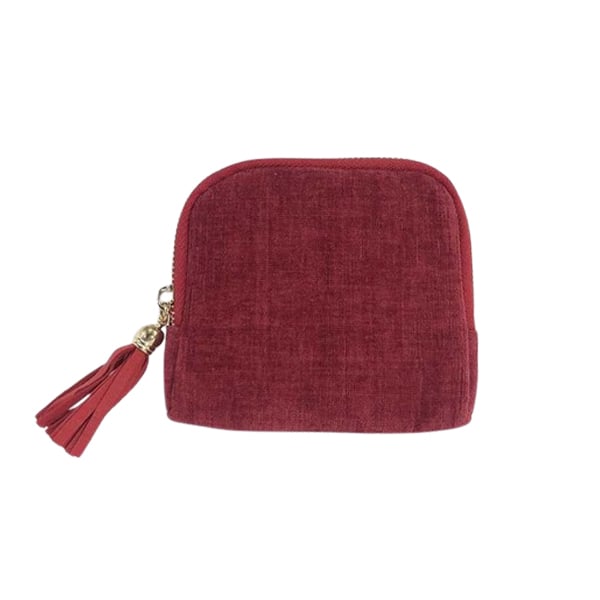LuxeCarry – Portable Jewelry Storage Bag with Zipper – Red
