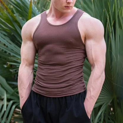 PowerWear | Men’s Casual Sleeveless T-Shirt – Wine red / M