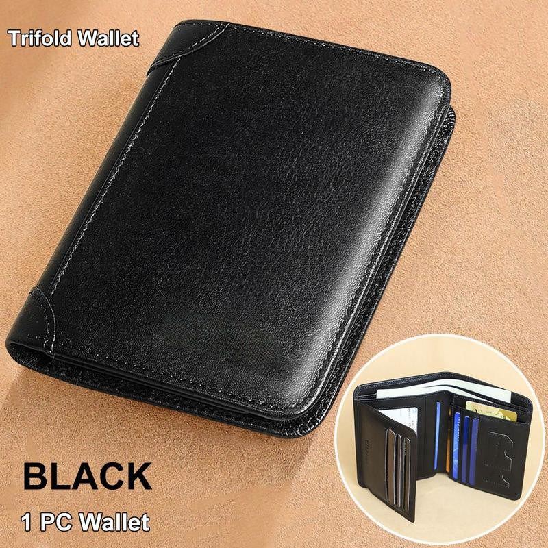 LumeVault – Premium Top-Grain Leather Security Wallet – Black