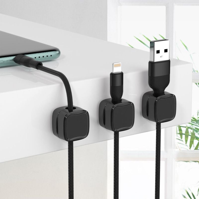 CordMate – Easy Adhesive Cable Management – BUY 3—Black（18 pcs）
