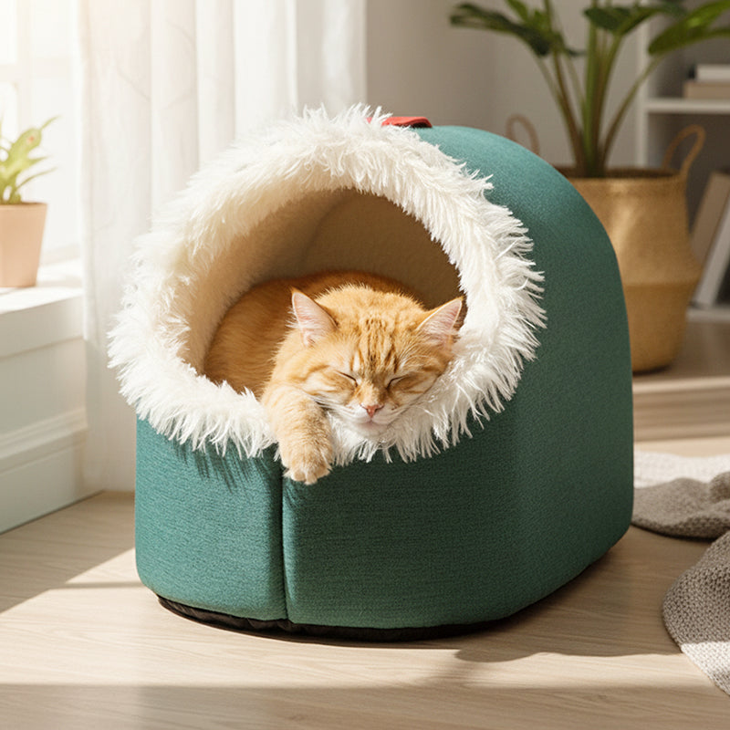 CozyPaws – Warm Retreat Pet Bed – Green / M (0-11lb/0-5kg) / Buy 1