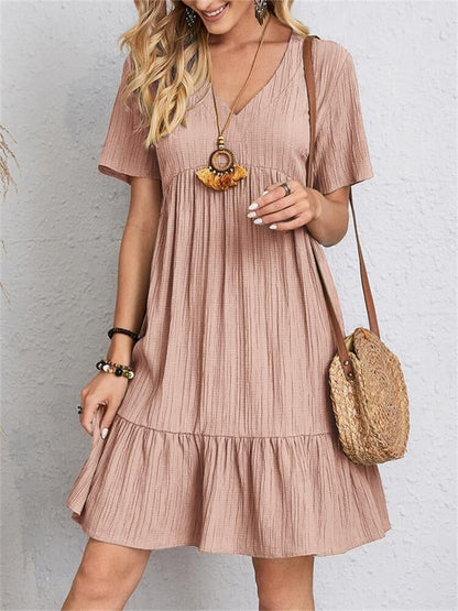 VintageMuse – Retro V-Neck Women’s Top – Rose / S