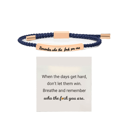 SoulSpeak – A Bracelet of Encouragement & Strength – Rose Gold / Blue