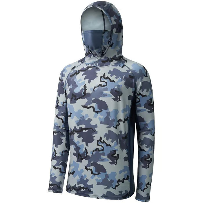 SunGuardPro - UPF 50+ Camo Hunting & Fishing Hoodie with Mask – Rock / S