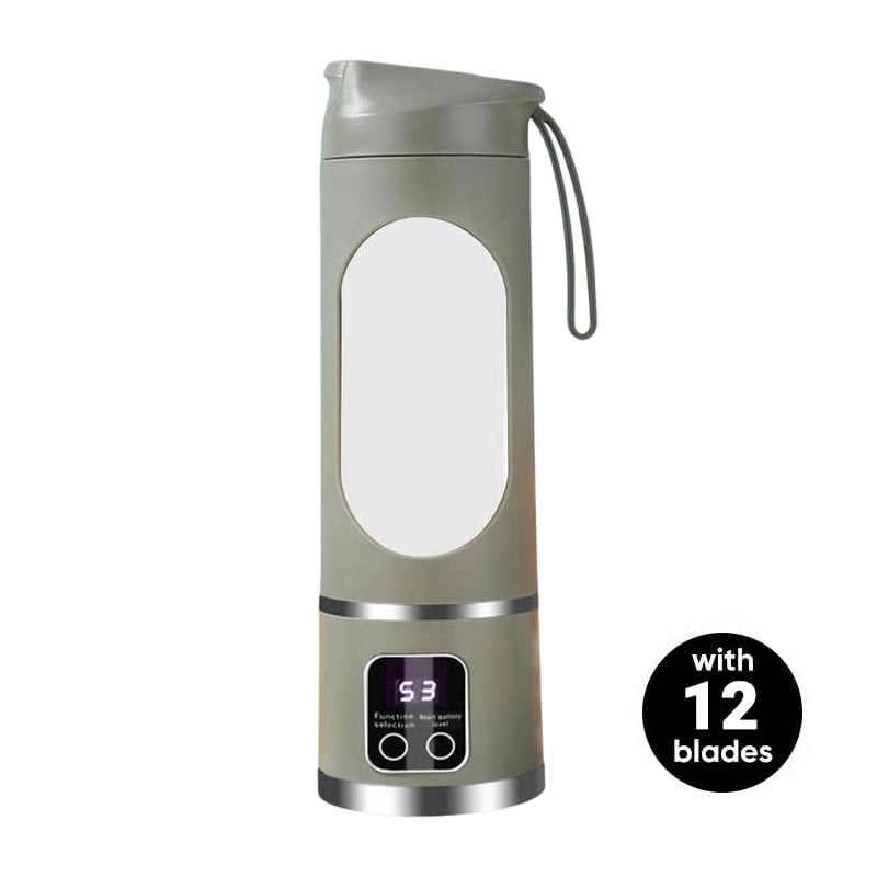 JuicePro –Dual-Motor Portable Juicer Cup – Green - 7.4 V with 12-blade stainless steel head