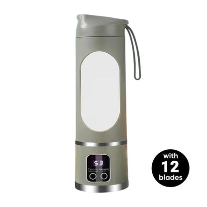 JuicePro –Dual-Motor Portable Juicer Cup – Green - 7.4 V with 12-blade stainless steel head