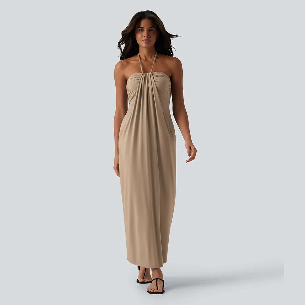 HalterTie – Elegant Back Maxi Dress with Pockets – image 13