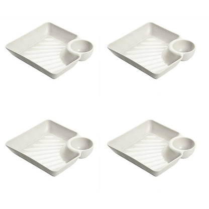DipMate – Smart Sauce Separated Plate – White *4