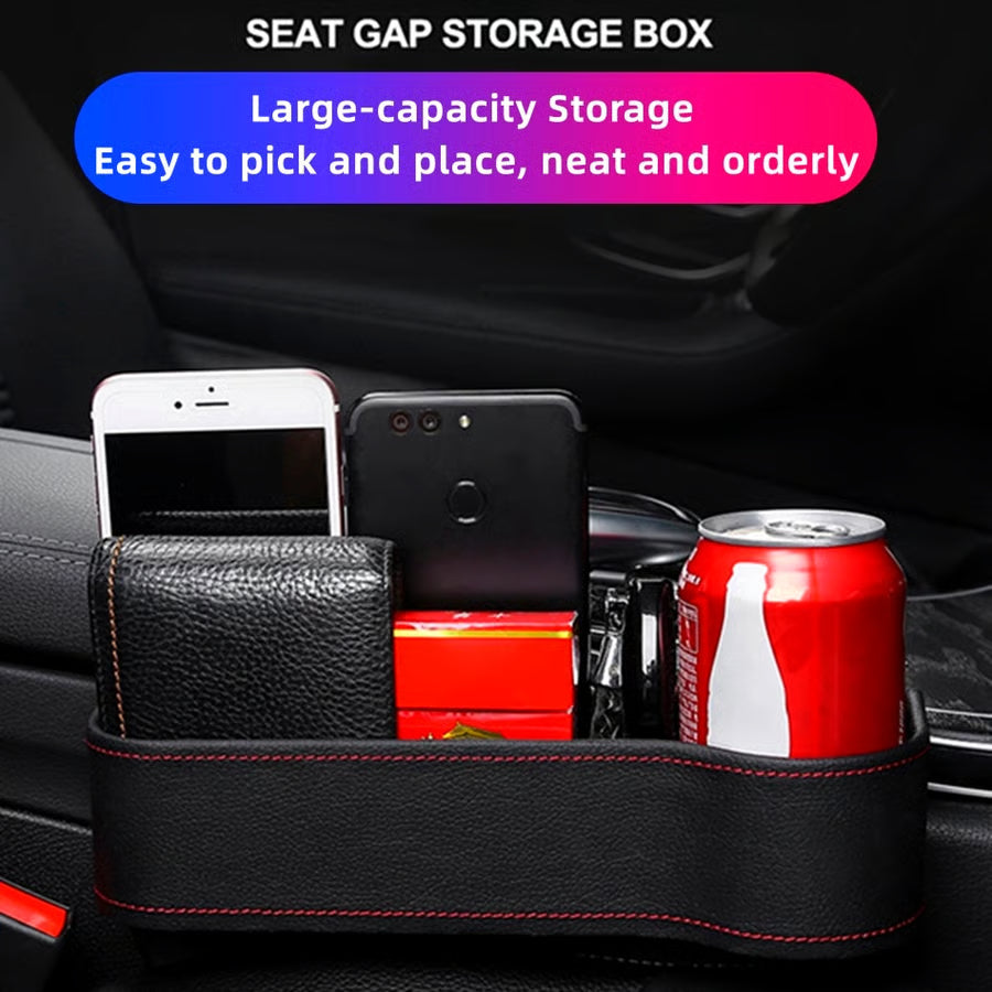 DriveMate – Multi Pocket Leather Car Seat Storage Organizer – image 3