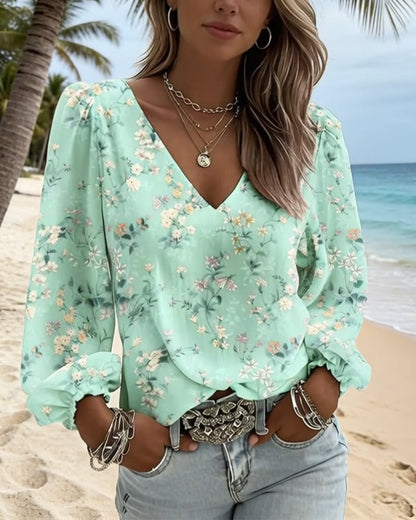 LunaPuff Chic – V-Neck Casual Blouse – image 7