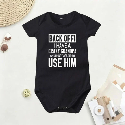 SnugglePrint – Grandpa Quote Baby Bodysuit – Black-Grandpa / 0-3M