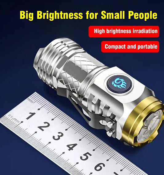 AuraBeam – Super Power Rechargeable Flashlight – Silver / BUY 1