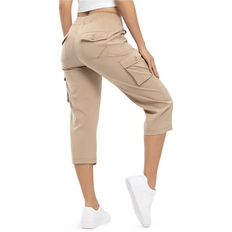 FlexCargo Capri – Active Comfort Pants – KHAKI / S（US 4-6）