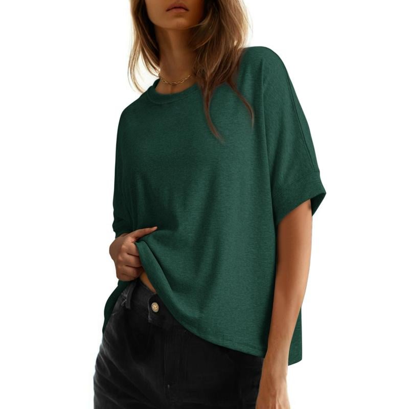 CloudEase – Loose Fit Comfortable Women’s T-Shirt – Dark Green / S
