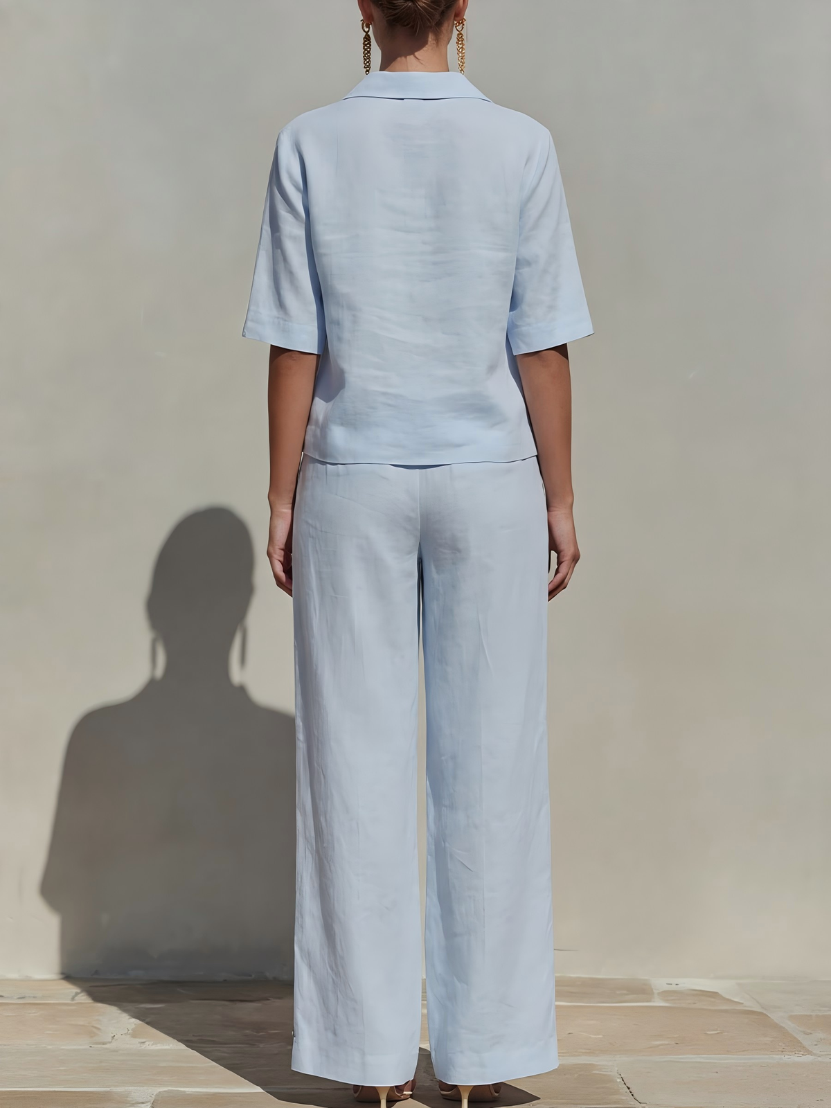 LinenLuxe – Women’s Solid Cotton Linen Two-Piece Set – image 2