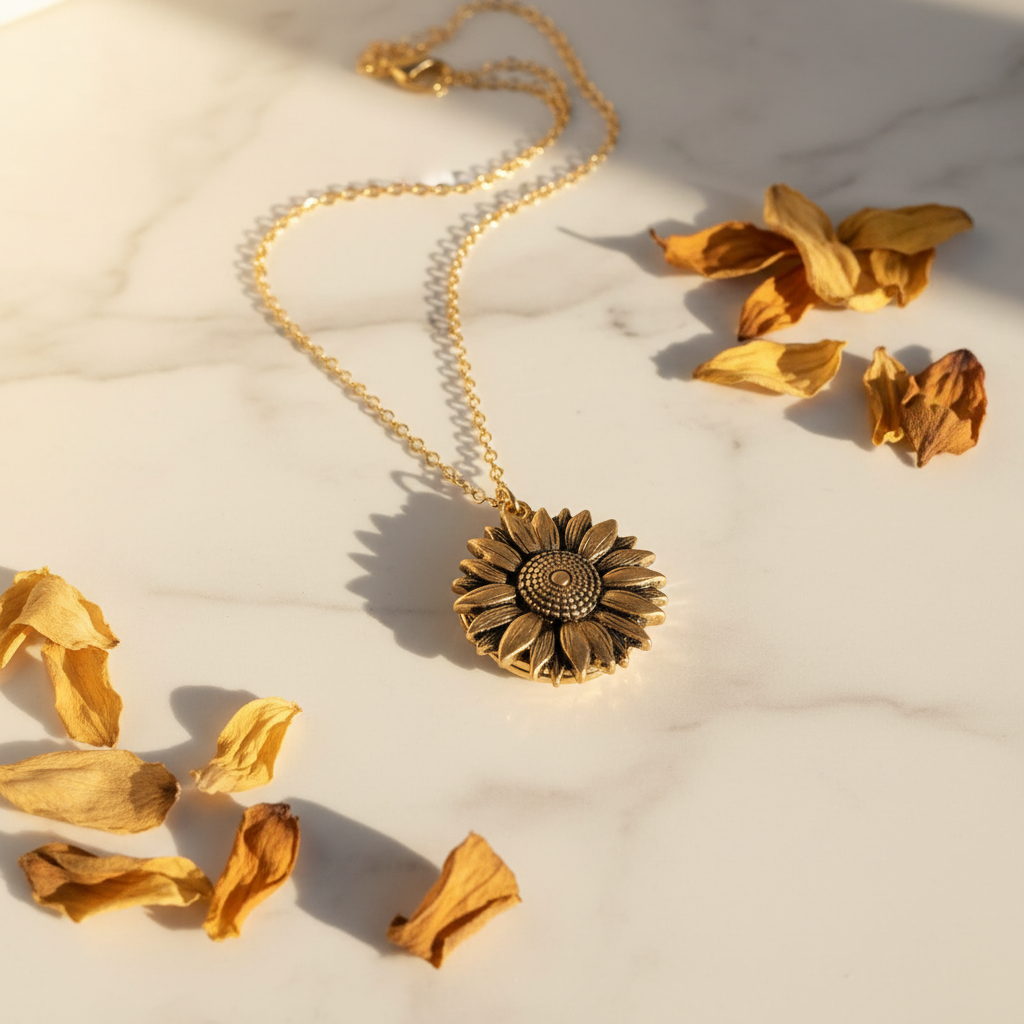 PureSun – “You Are My Sunshine” Necklace Gift Set – Gold (Without Gift Box)