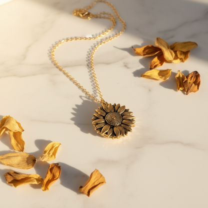PureSun – “You Are My Sunshine” Necklace Gift Set – Gold (Without Gift Box)