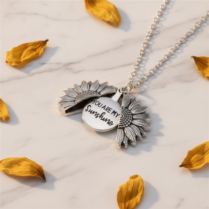 PureSun – “You Are My Sunshine” Necklace Gift Set – Silver (Without Gift Box)
