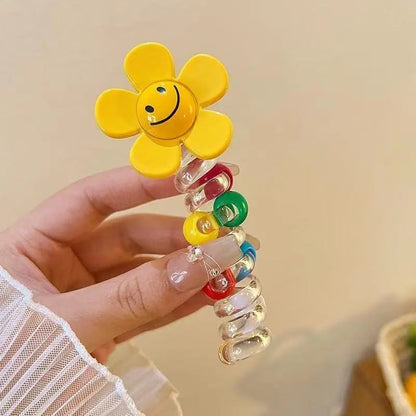 CoilLuxe – Premium Spiral Hair Ties Pack – Yellow Sunflower