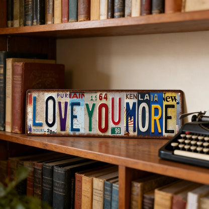 Valentine’s Day “Love You More” Vintage Street Sign – Romantic Metal Wall Decor | 16 × 4 in – image 3