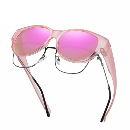 VisionGuard - UV400 Over-Glasses Polarized Sunglasses – Matte pink
