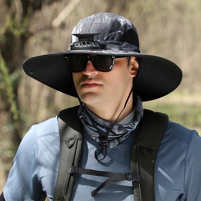 ChillCap Pro – Solar Fan Hat – Black / Single fan / Unisex Adjustable 22"-25"