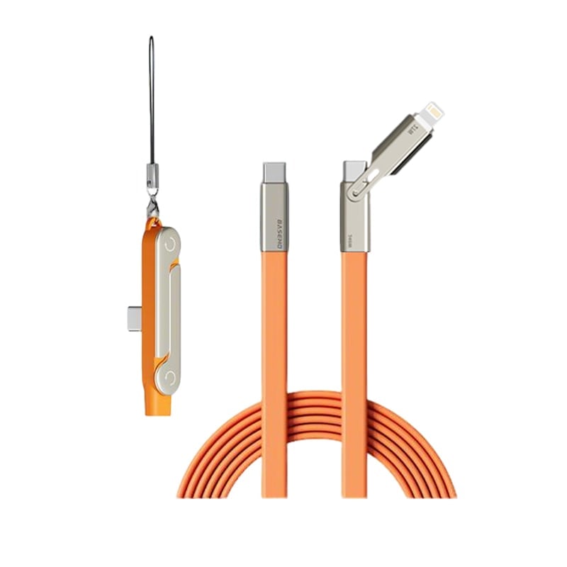 Power360 – Ultra-Fast Cable with Adjustable Phone Holder – Orange / 1 PC