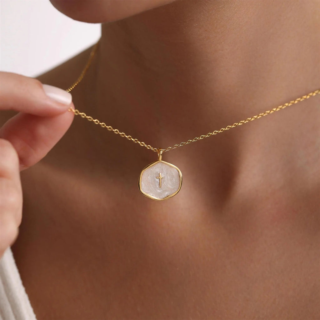 LuminaCross - Elegant Gold-Tone Faith Necklace – image 3