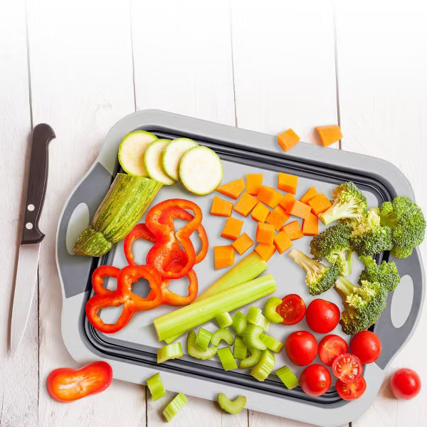 BBQ & Meal Prep Tub | Collapsible Prep Tub – Gray / S (37× 27 × 11 cm)