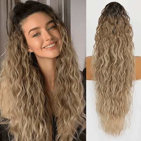 SilkiPony – Natural Hair Ponytail Extension – Caramel Golden Brown
