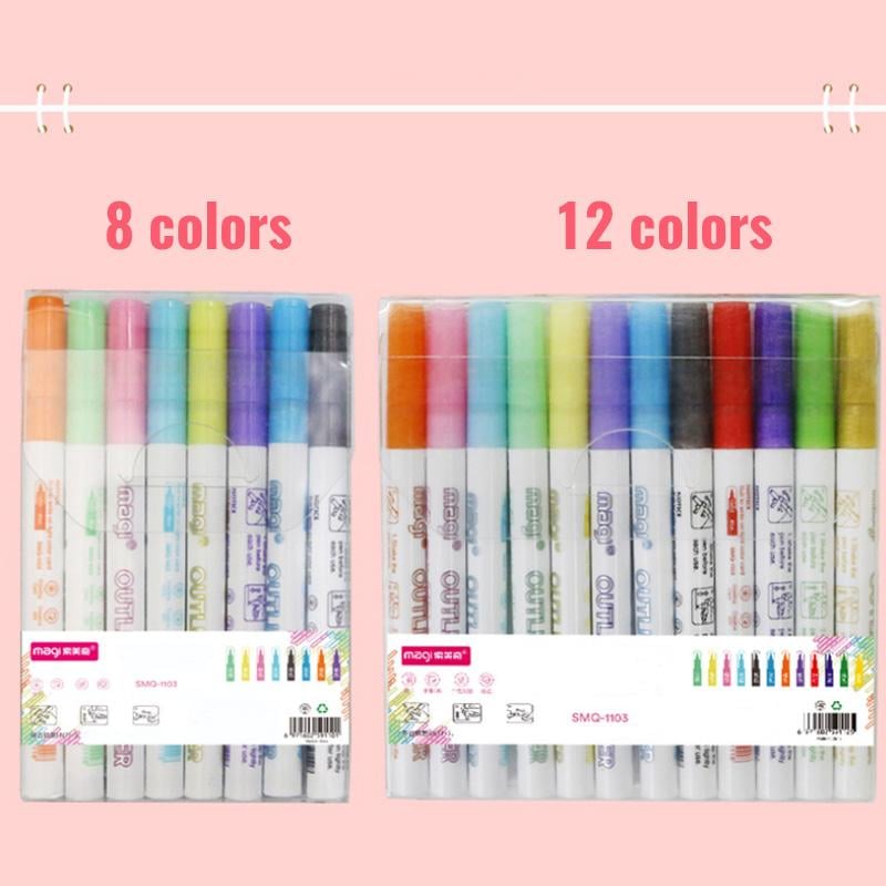 ShimmerStroke – Dual Tone Marker Set – 8 colors / 2mm/0.08in