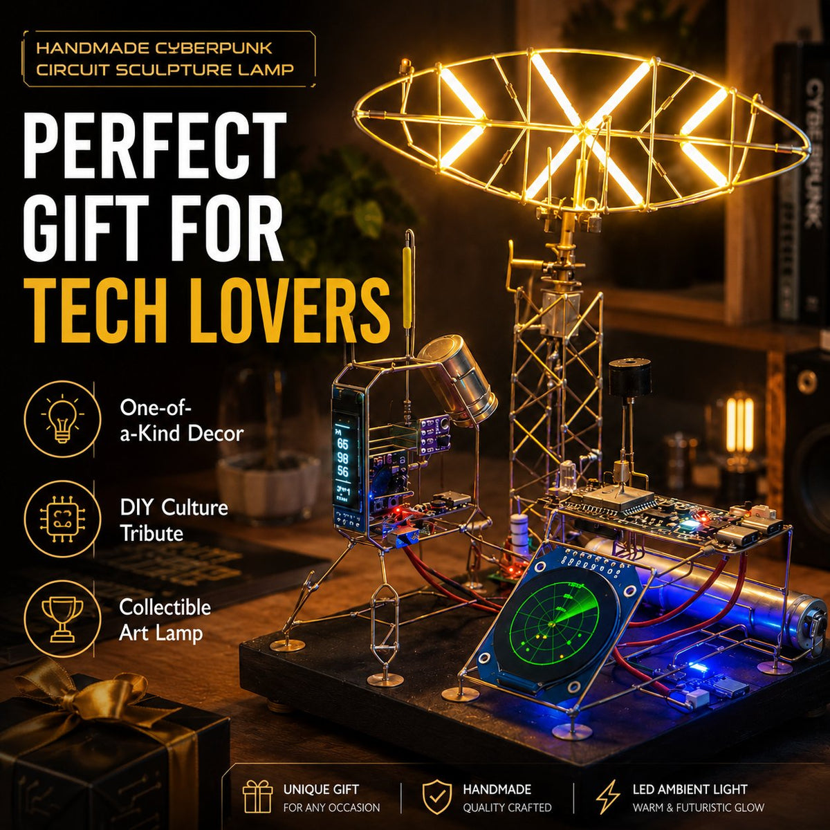 NeonForge - Handmade Cyberpunk Circuit Sculpture Lamp – image 6