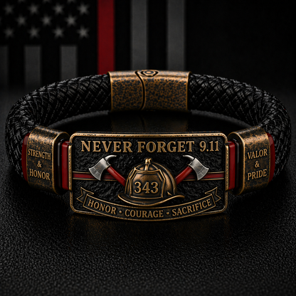 RedLineValor – Firefighter Pride Wristband – Never Forget 9/11