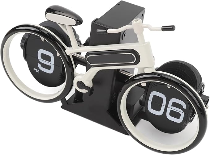 CycleTime - Vintage Bicycle Flip Clock – White
