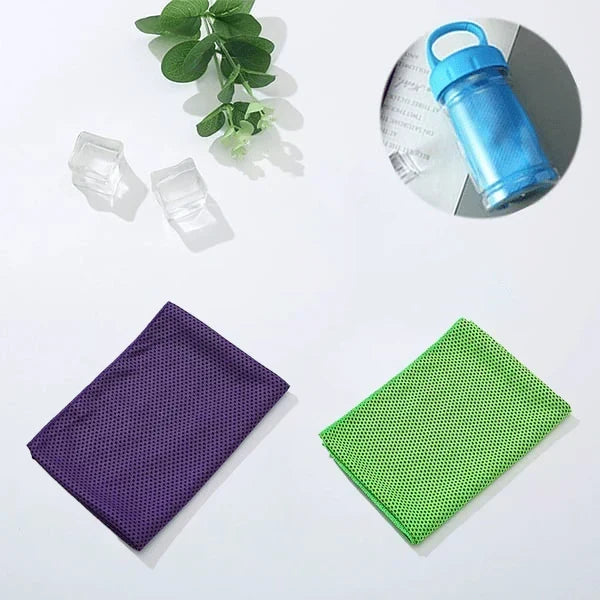 ChillWrap – Rapid Cooling Towel – Purple / Green