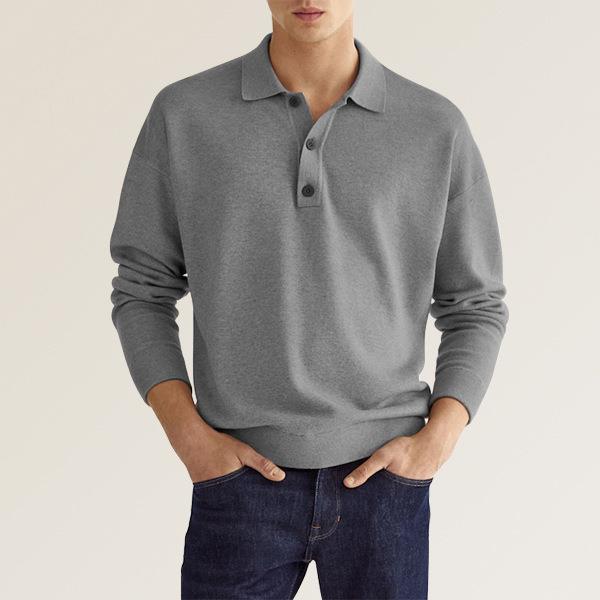 Men's Long-Sleeve Field Polo Shirt – Gray / S