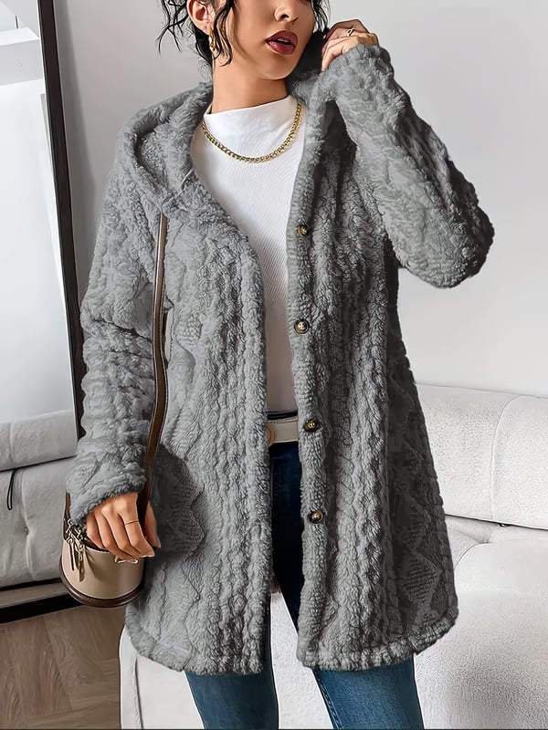 CloudSilk – Effortless Chic Hooded Dress – Dark Gray / S（US 4）