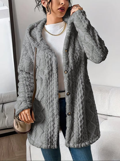 CloudSilk – Effortless Chic Hooded Dress – Dark Gray / S（US 4）