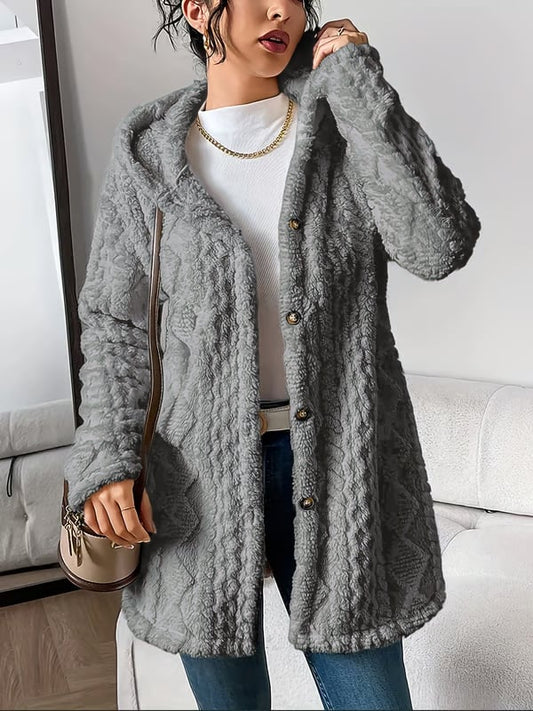CloudSilk – Effortless Chic Hooded Dress – Dark Gray / S（US 4）
