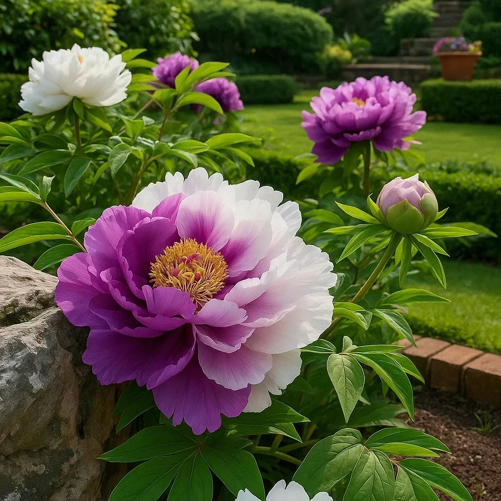RoyalPetal – Luxury Garden Peonies – Purple White / Starter Bundle (2 Plants)