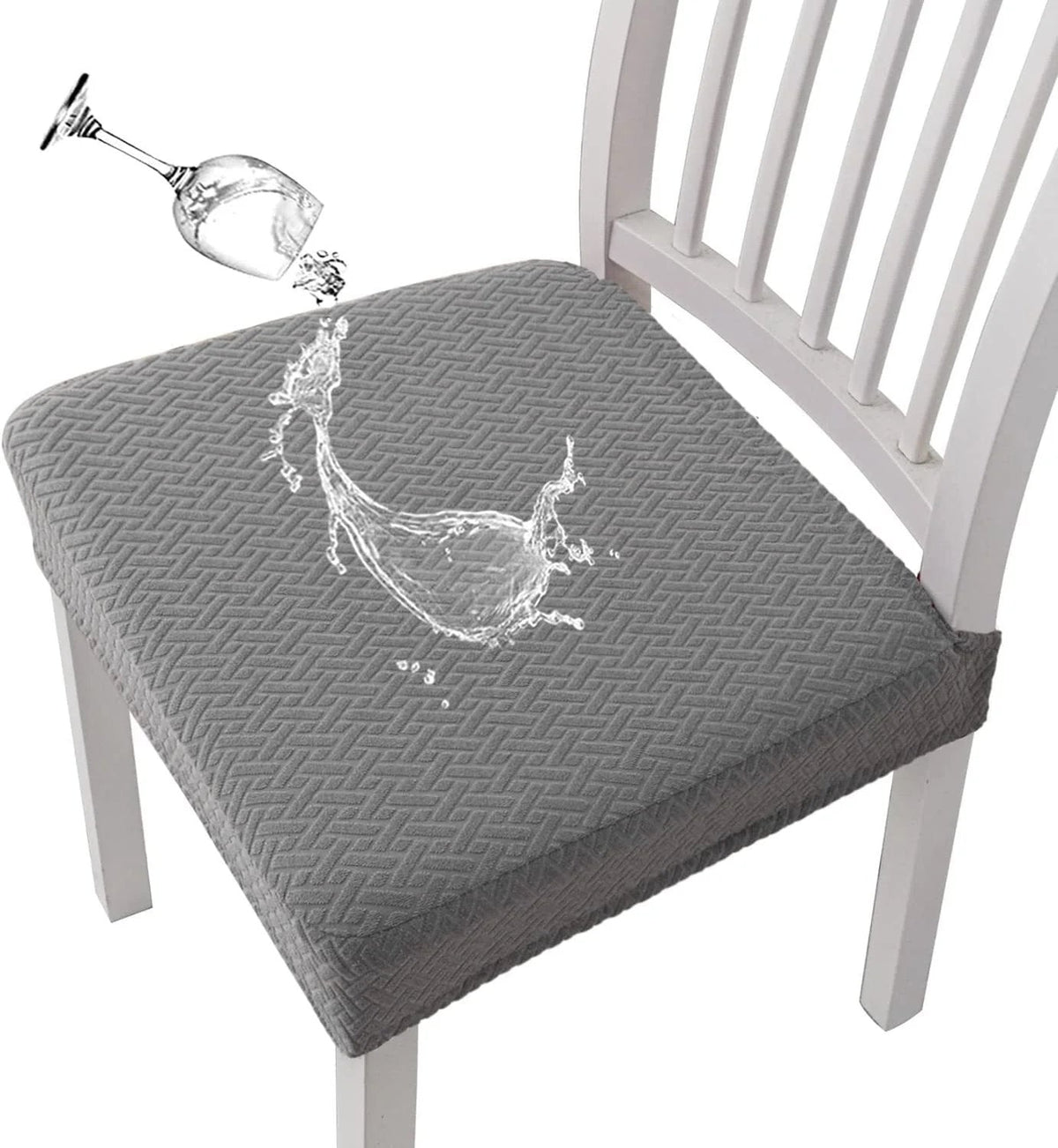 ChairEase – Washable Jacquard Chair Protector – Light Gray