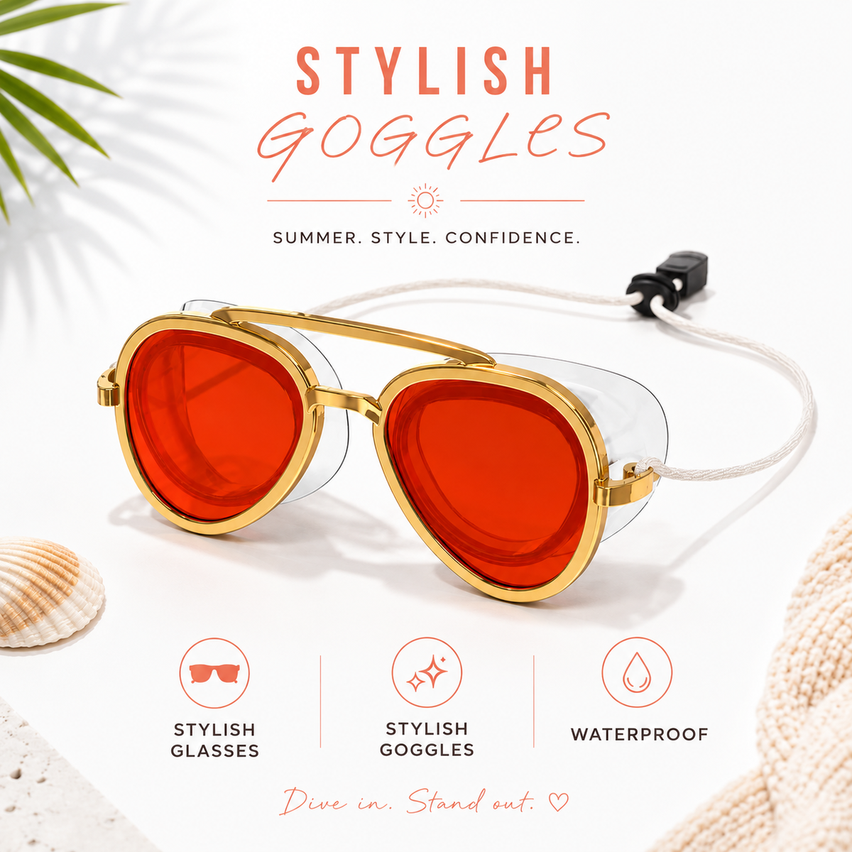 AquaShade – WaveLens Polarized Sunglasses – Coral / Buy 1