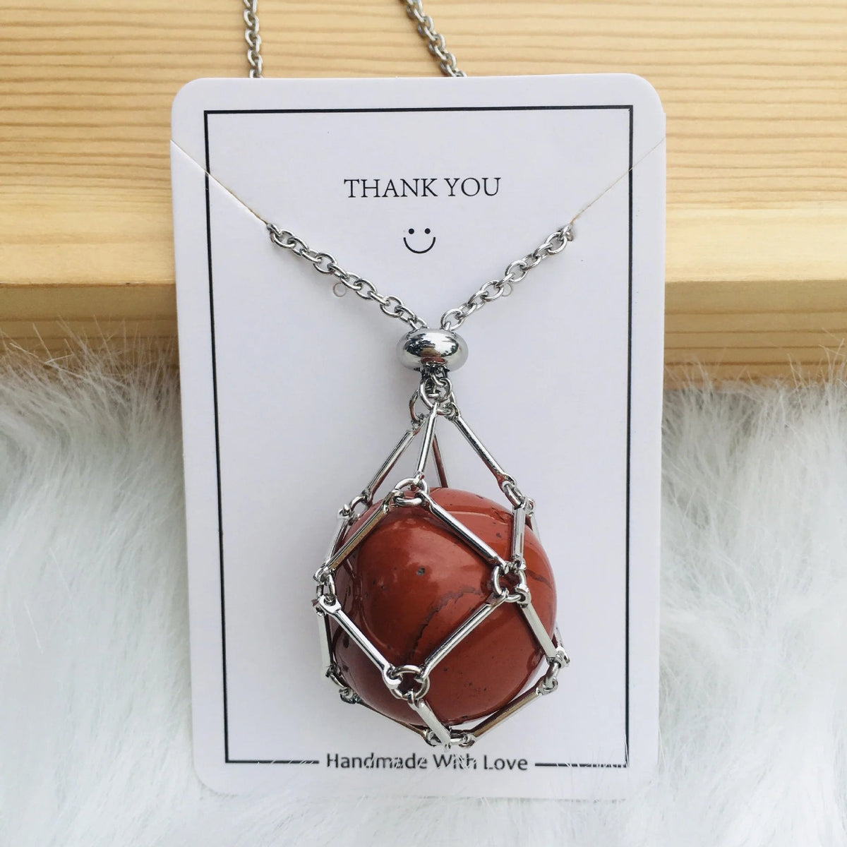 SoulBound - Natural Healing Crystal Necklace – ️Carnelian / Silver