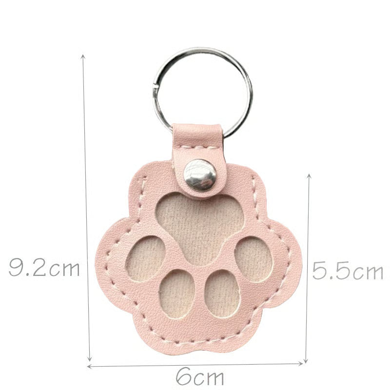 FurTag – Paw Shaped Leather Keychain – Pink