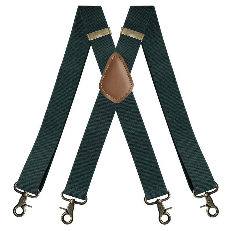 GentleHold – Premium Leather Suspenders for Men – Green