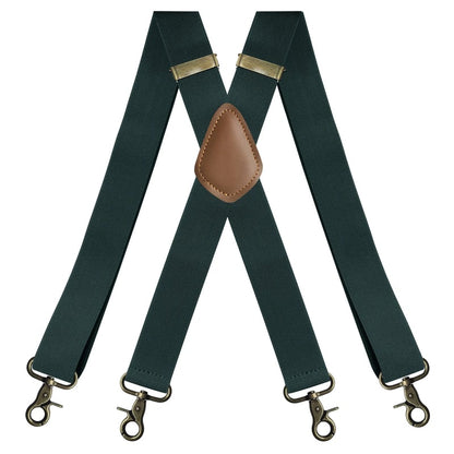 GentleHold – Premium Leather Suspenders for Men – Green