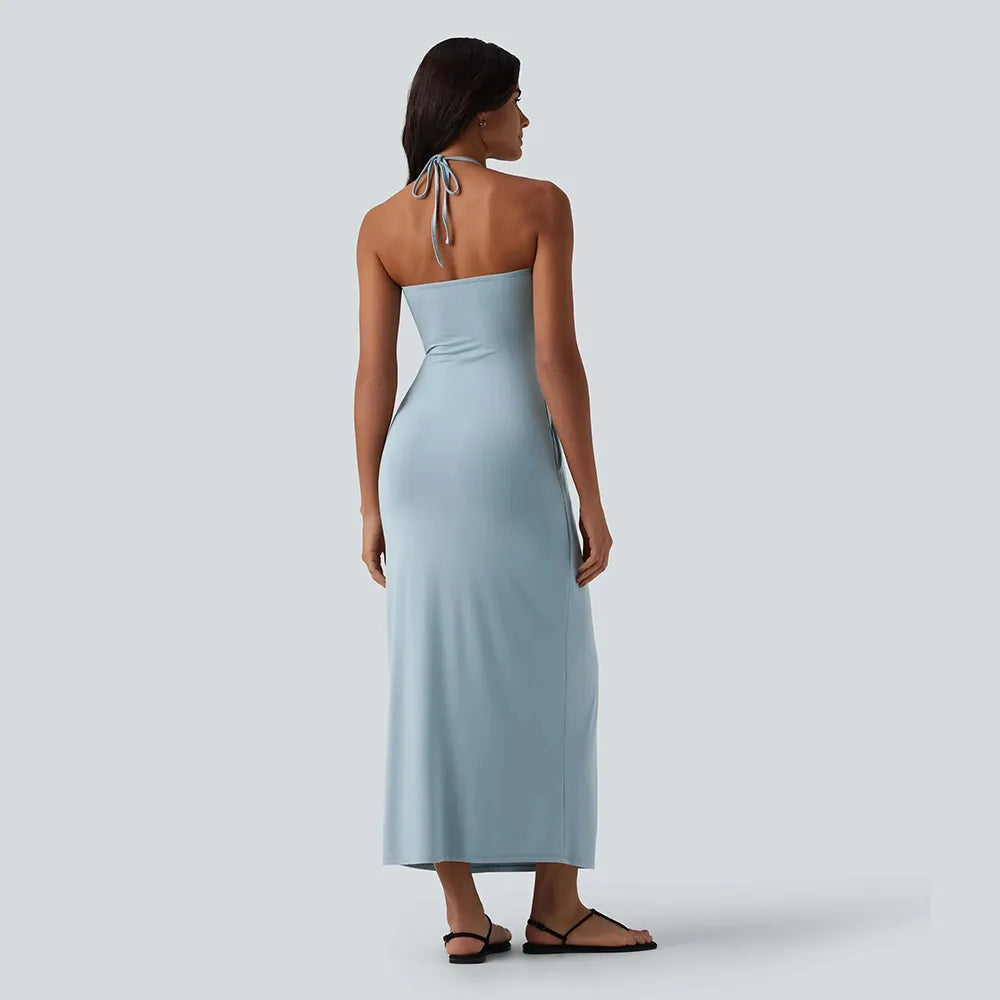 HalterTie – Elegant Back Maxi Dress with Pockets – image 3