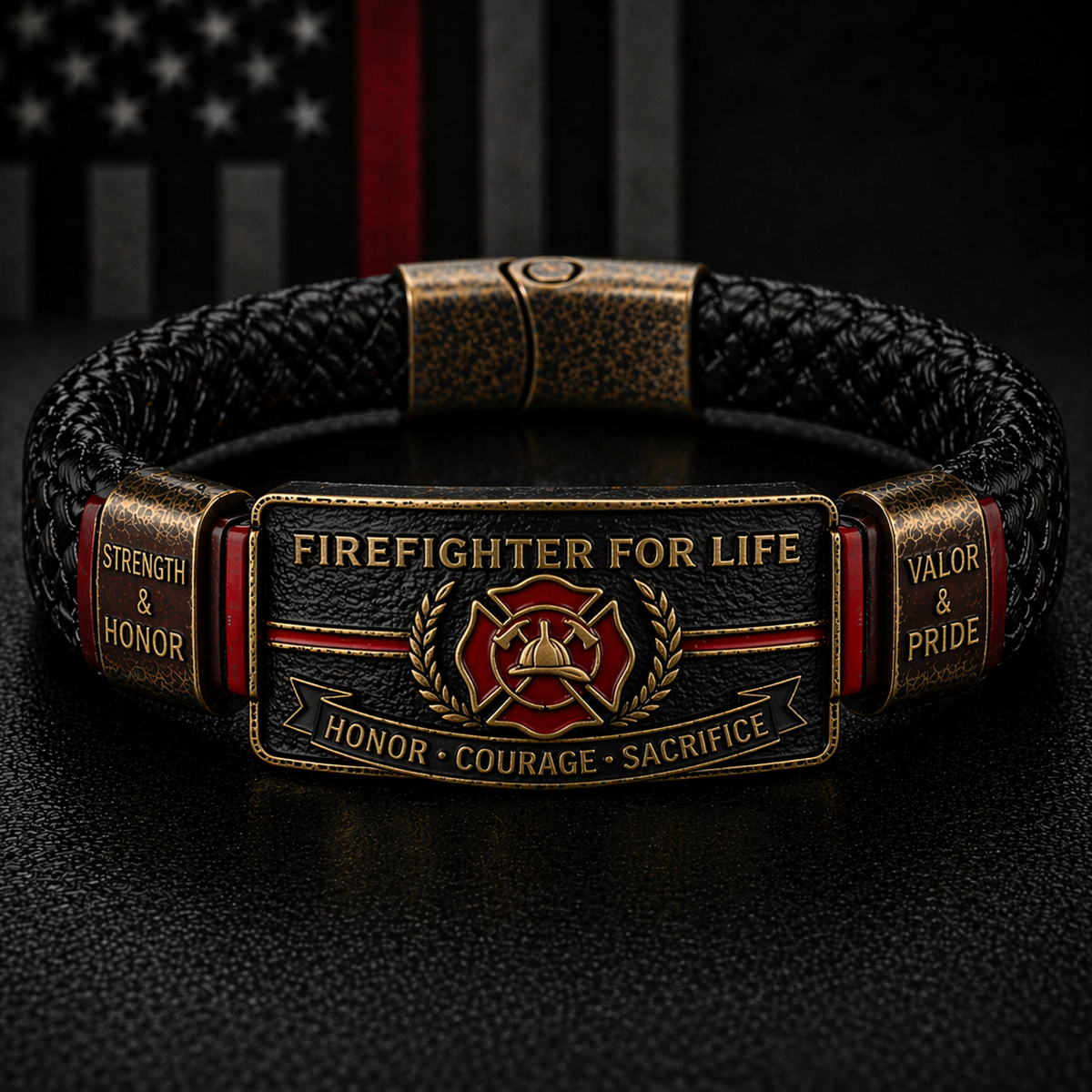 RedLineValor – Firefighter Pride Wristband – Firefighter for Life